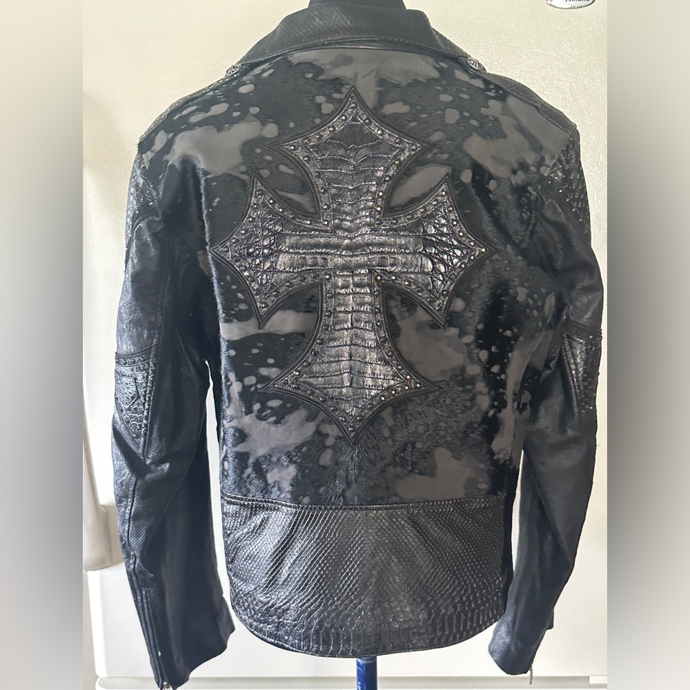 Women’s Ira Hass Leather and Hide Iron Cross Motorcycle Jacker